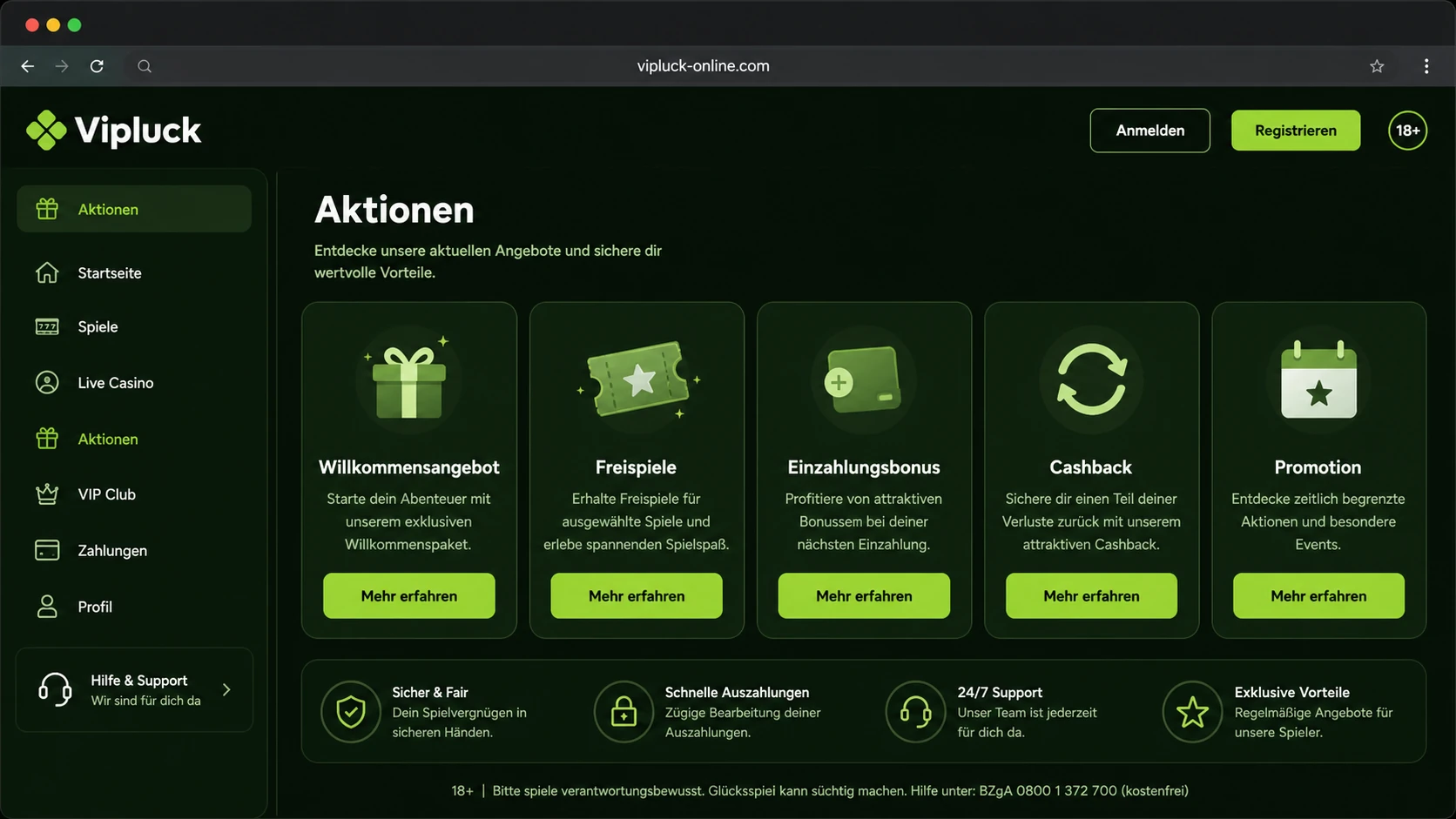 Welche Arten von Vipluck Bonus gibt es?