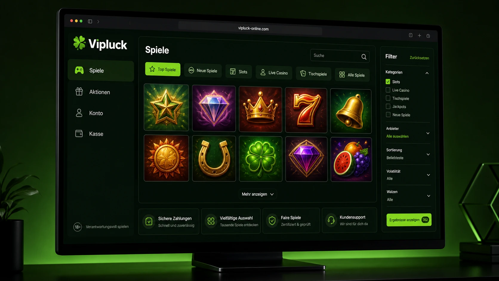 Orientierung im Vipluck Online Casino