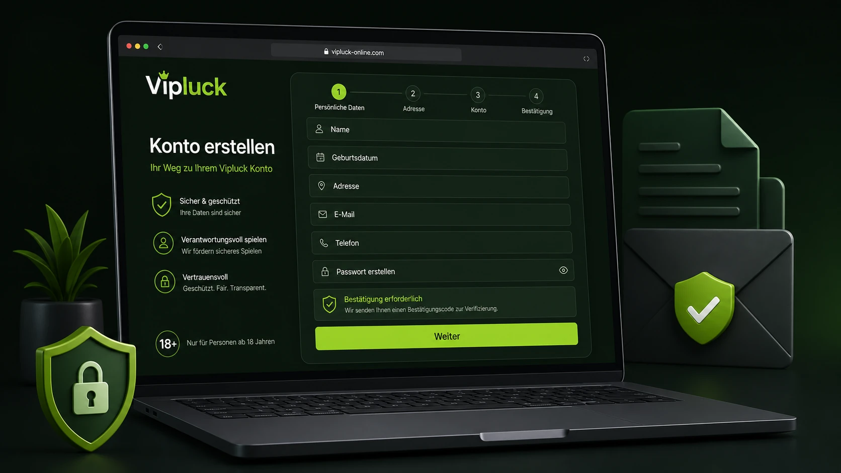 Kontoeröffnung bei Vipluck